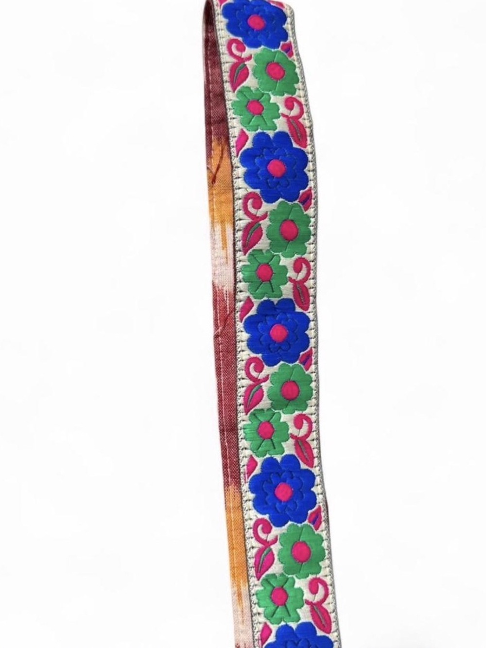 NWT Embroidered Floral Strap By Raj- Blue & Green Accent